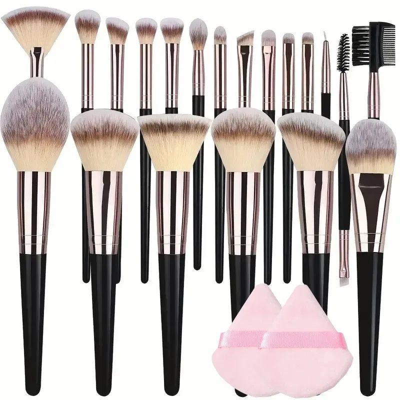 Ensemble de pinceaux de maquillage professionnels pour femmes, pinceaux fond de teint, correcteur, fard à joues et Kabuki, doux et moelleux, 3 à 20 pièces 7