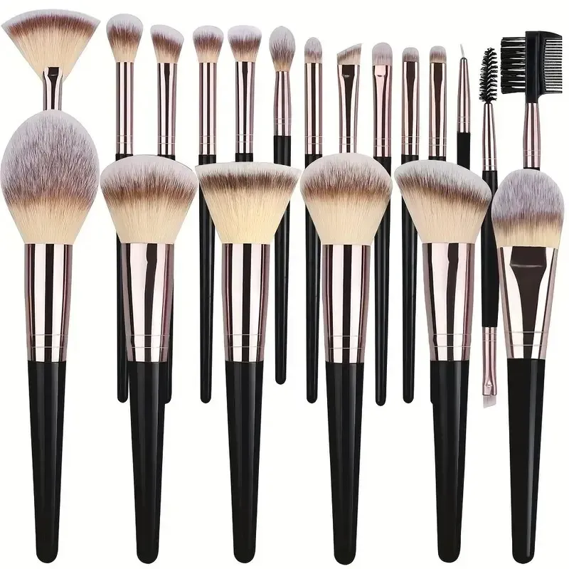 Ensemble de pinceaux de maquillage professionnels pour femmes, pinceaux fond de teint, correcteur, fard à joues et Kabuki, doux et moelleux, 3 à 20 pièces 9