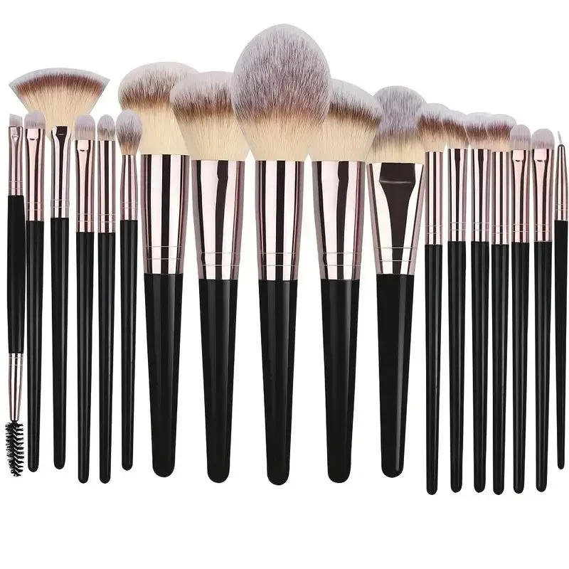 Ensemble de pinceaux de maquillage professionnels pour femmes, pinceaux fond de teint, correcteur, fard à joues et Kabuki, doux et moelleux, 3 à 20 pièces 11