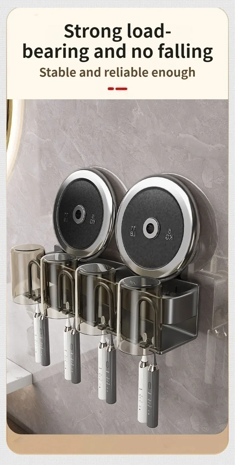 Porte-brosse à dents électrique et tasse au mur