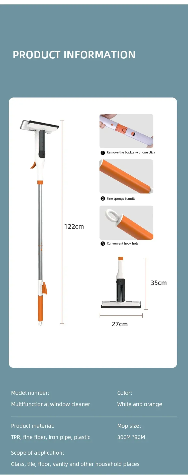 Outil de nettoyage de vitres, mise en situation