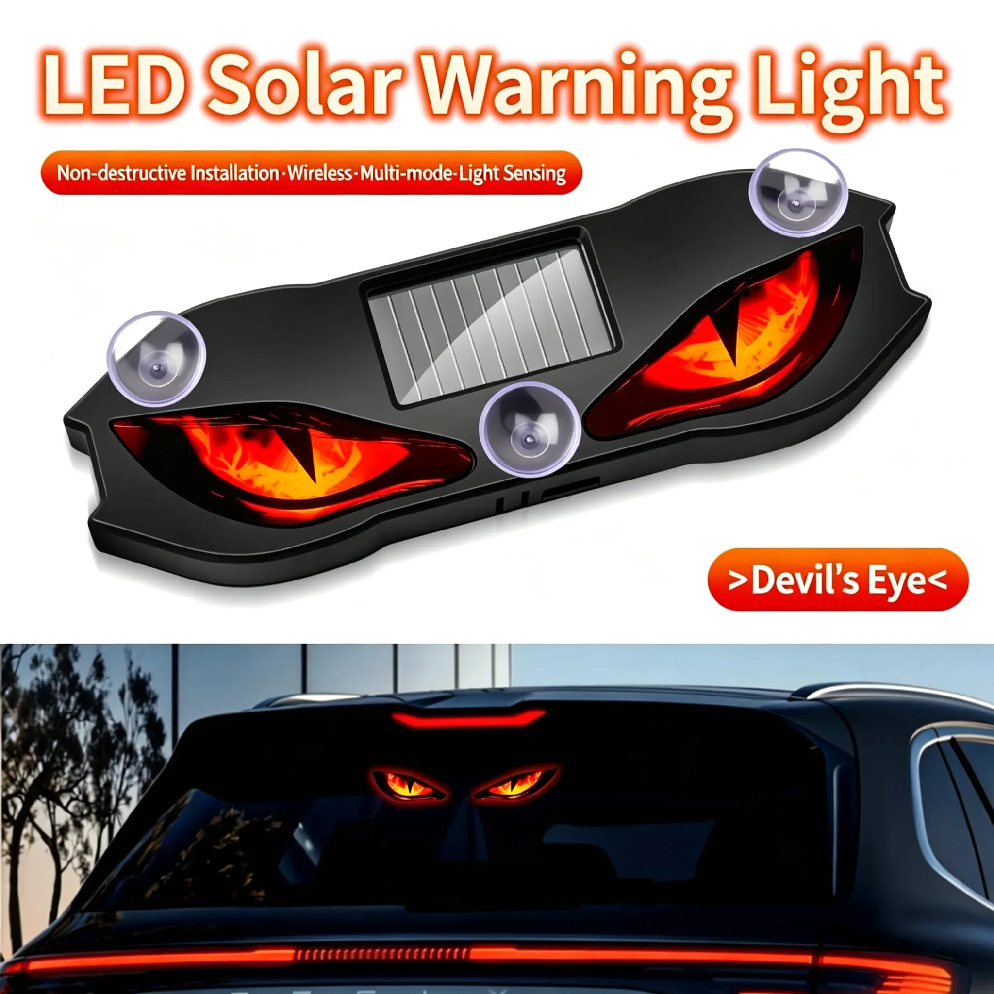 Lumière d'avertissement solaire à LED pour voiture, avec capteur dynamique 9