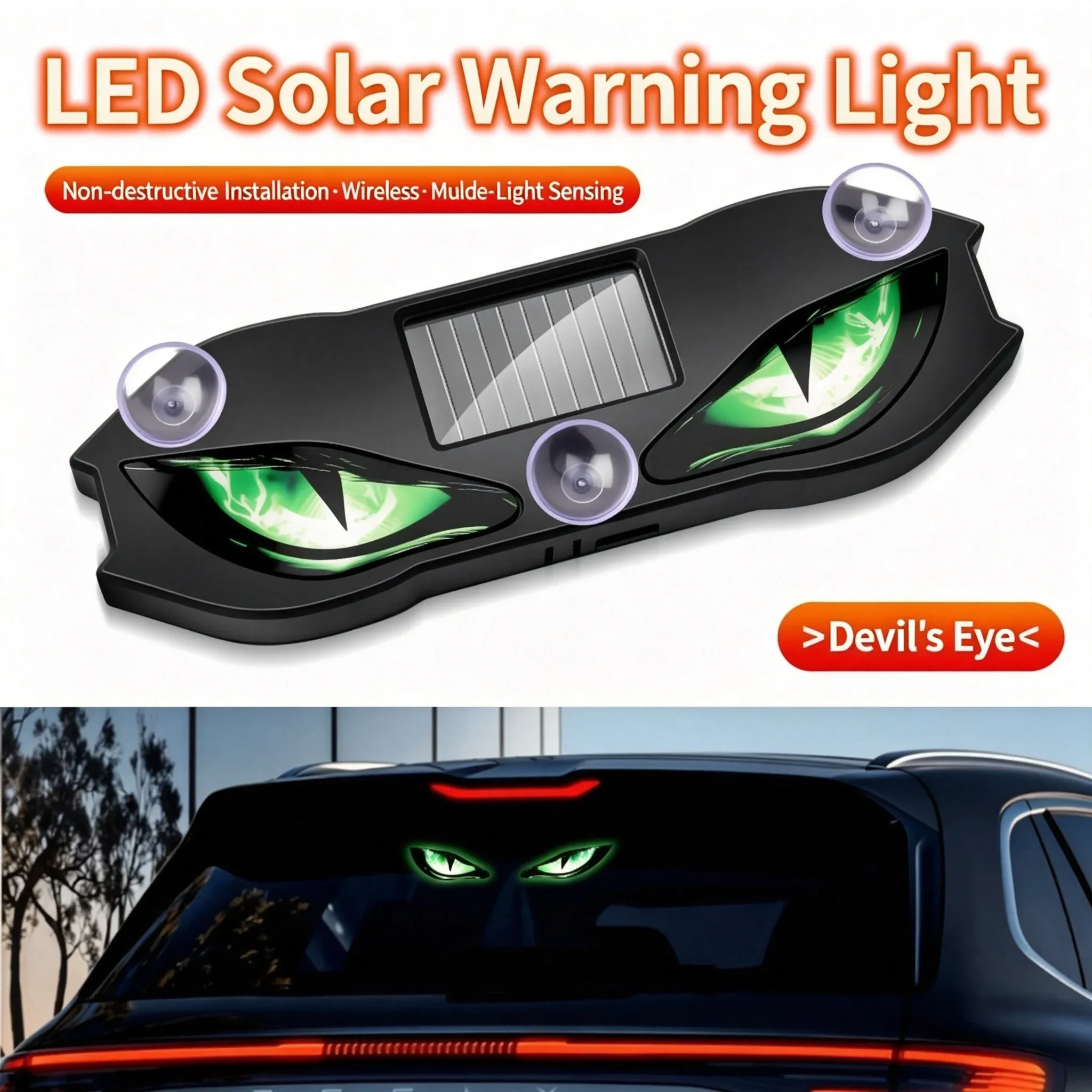 Lumière d'avertissement solaire à LED pour voiture, avec capteur dynamique 7