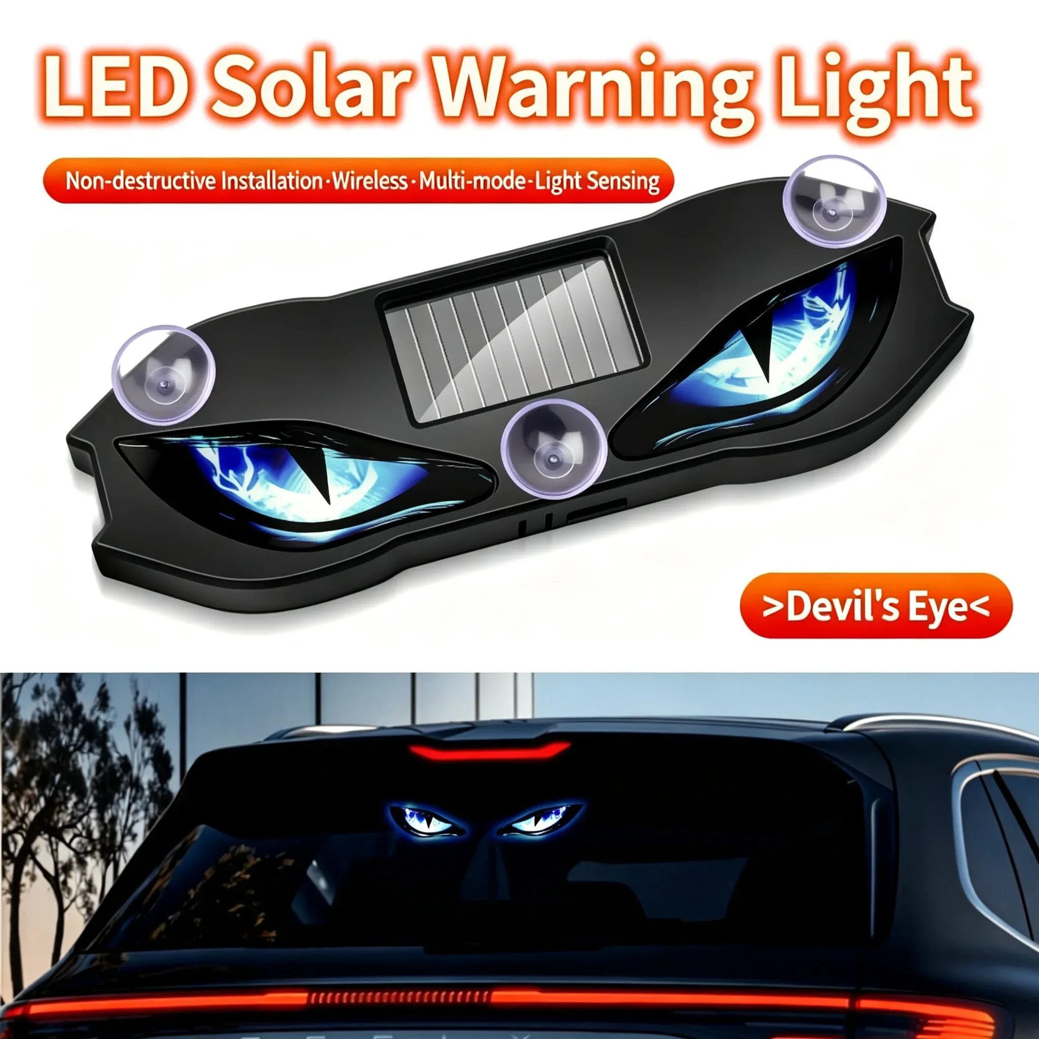 Lumière d'avertissement solaire à LED pour voiture, avec capteur dynamique 8