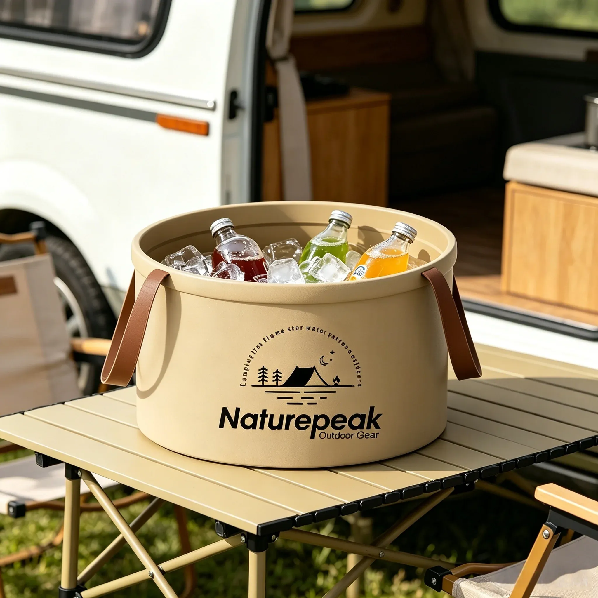 Seau pliable avec poignée, seau de lavage multifonction portable et léger pour la pêche, le camping et la randonnée - Image 1