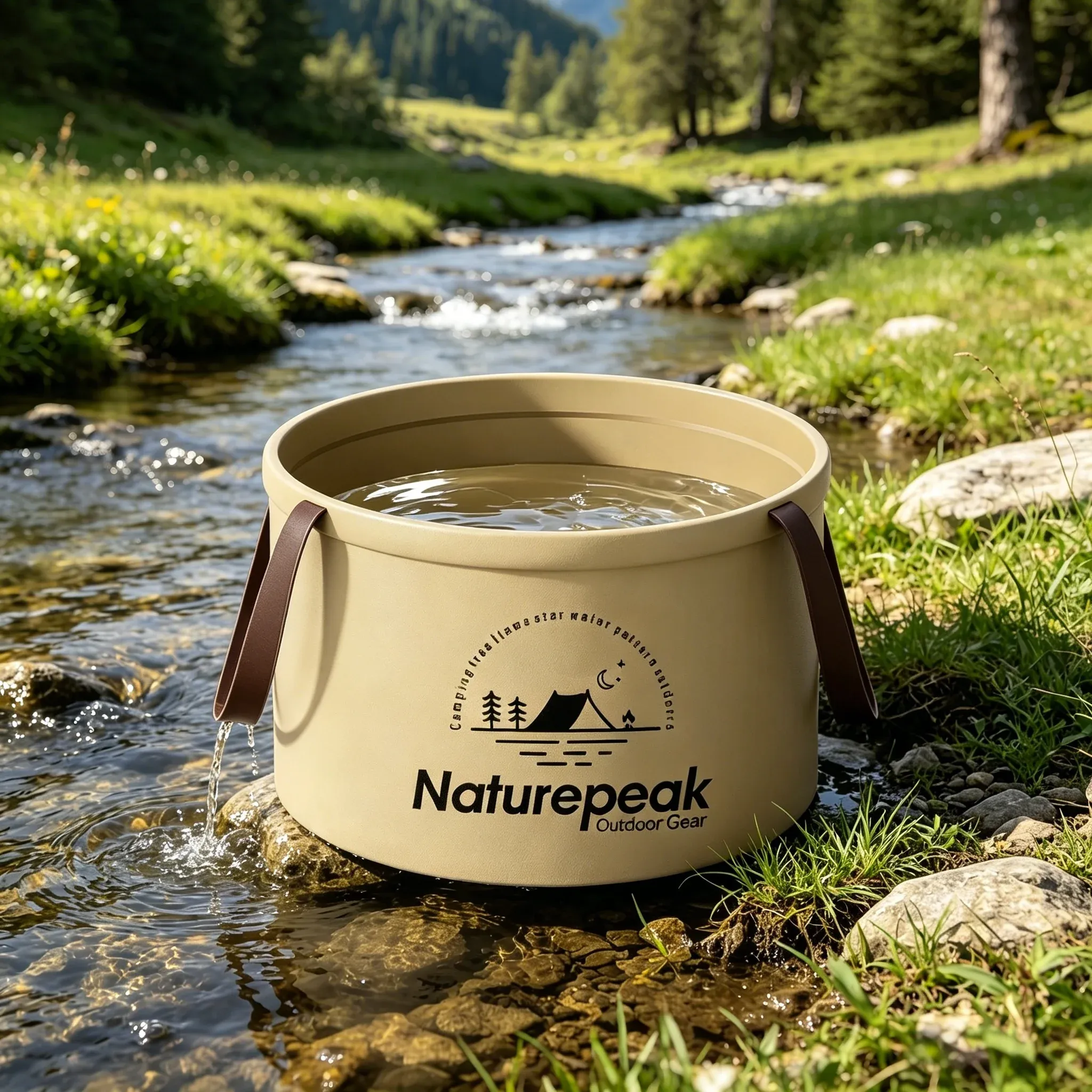 Seau pliable avec poignée, seau de lavage multifonction portable et léger pour la pêche, le camping et la randonnée 2