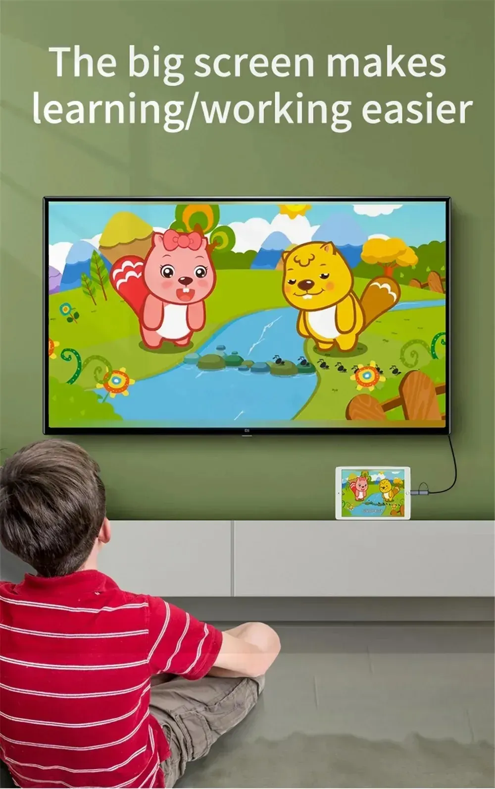 Jeux mobiles affichés sur grand écran