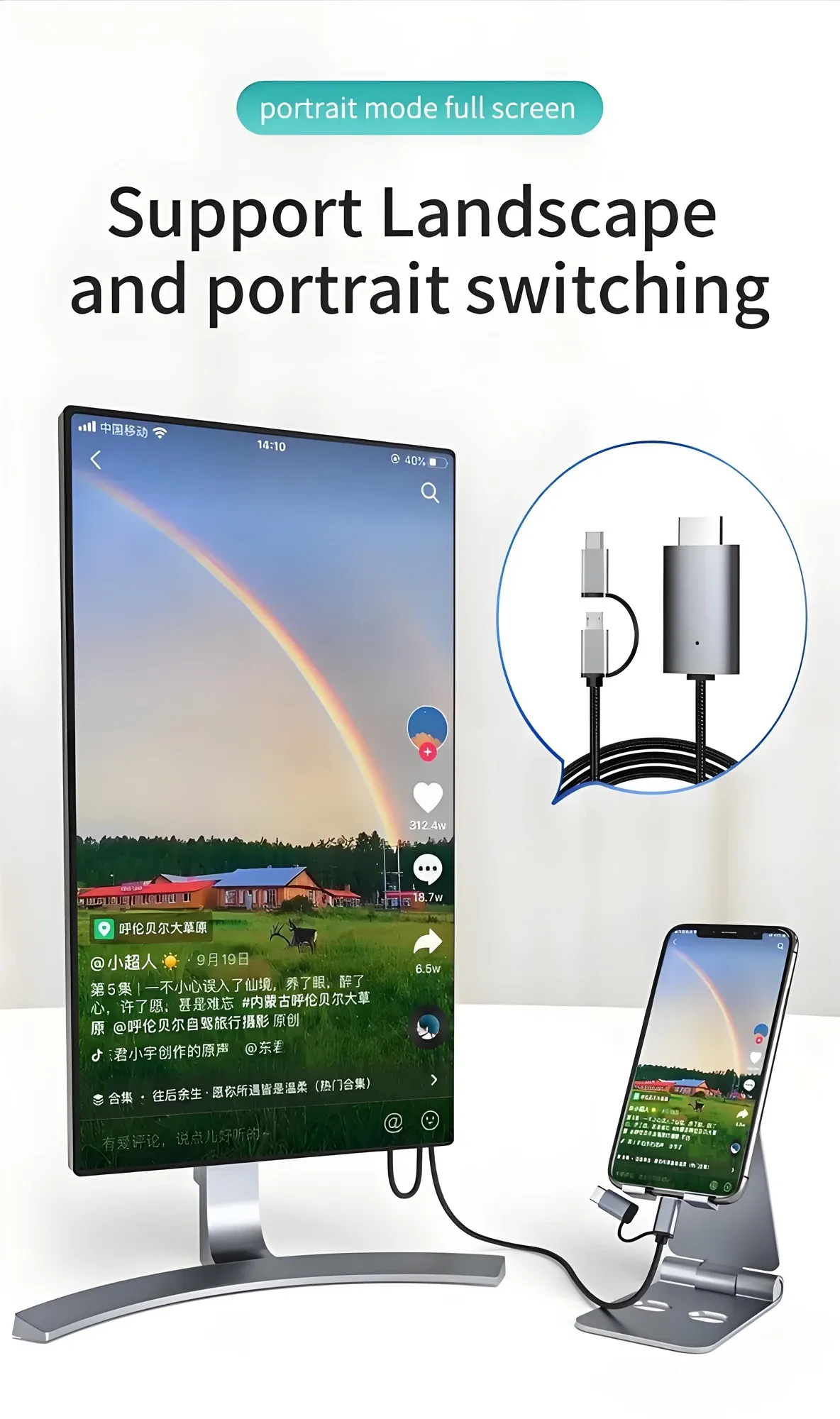 Adaptateur HDMI compact pour téléviseur