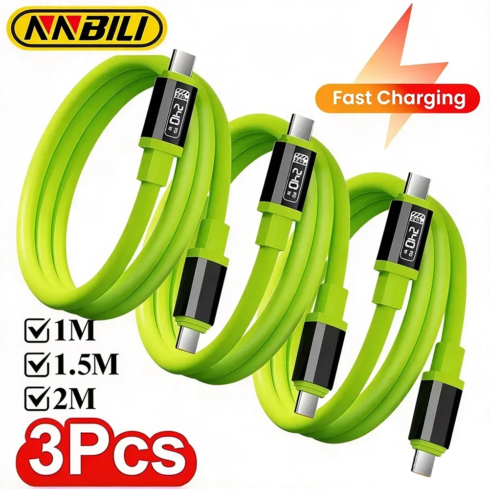 NNBILI Lot de 3 câbles USB-C vers USB-C à charge rapide, longueurs 1 m, 1,5 m et 2 m