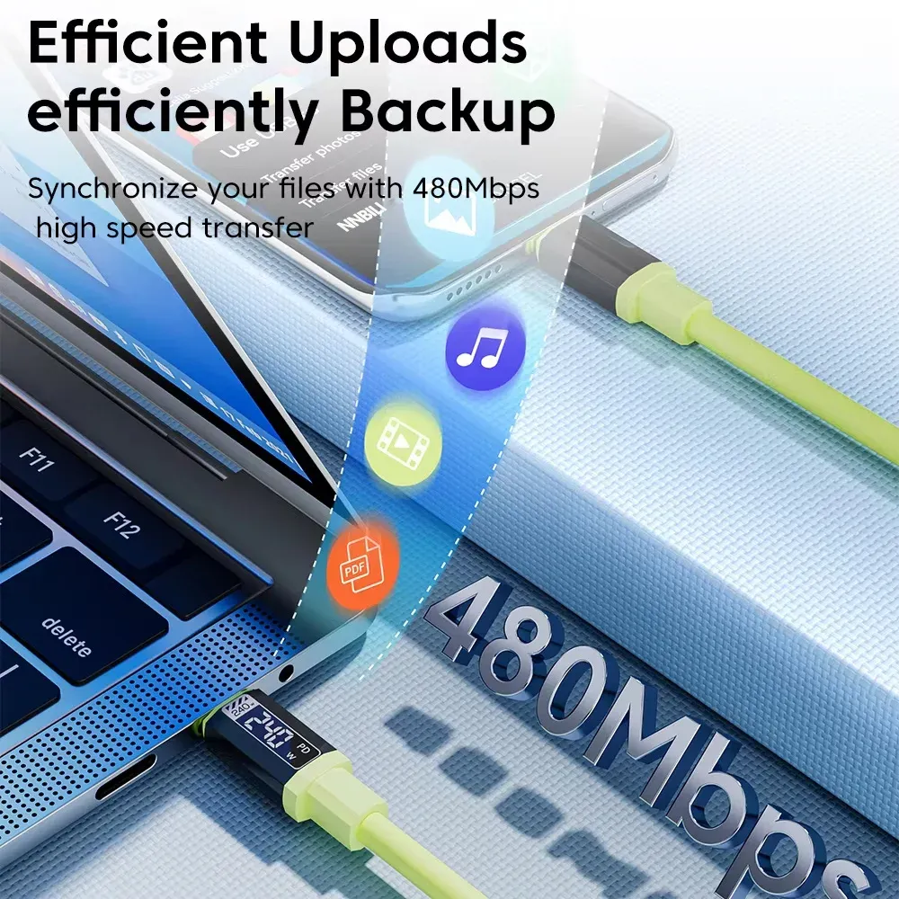 NNBILI Lot de 3 câbles USB-C vers USB-C à charge rapide, longueurs 1 m, 1,5 m et 2 m 4