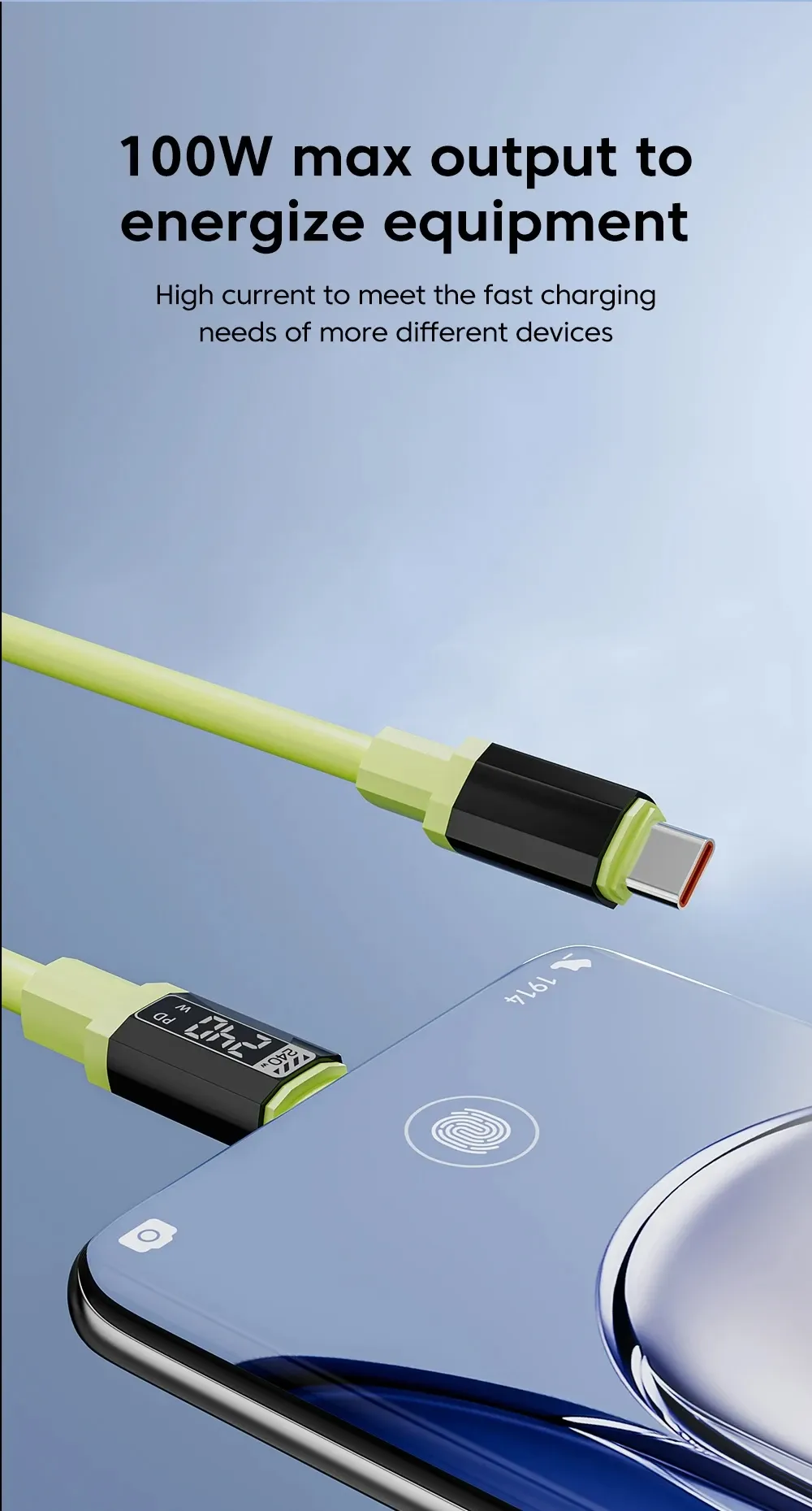 Détail du design des câbles USB-C