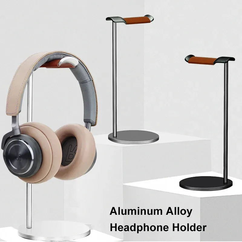 Support de casque incurvé en aluminium, support de casque de jeu en métal robuste avec base solide pour présentoir de bureau et de table