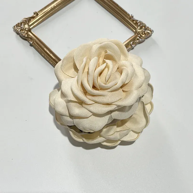 Pinces à cheveux en tissu à fleurs roses pour femmes et filles 27