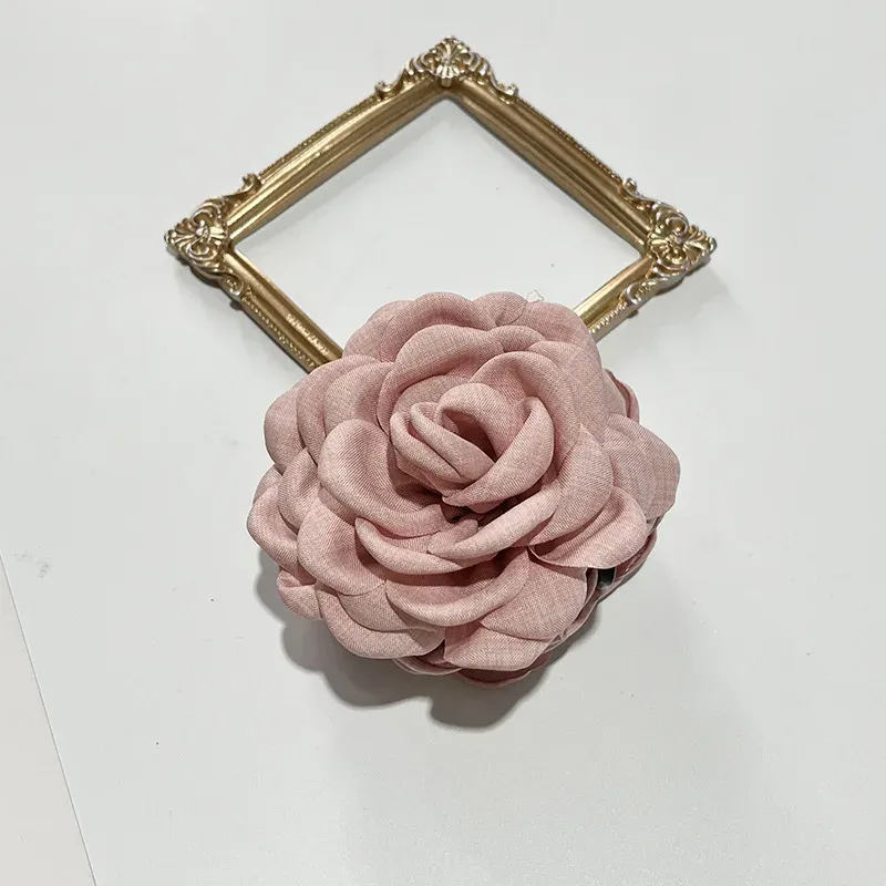 Pinces à cheveux en tissu à fleurs roses pour femmes et filles 28