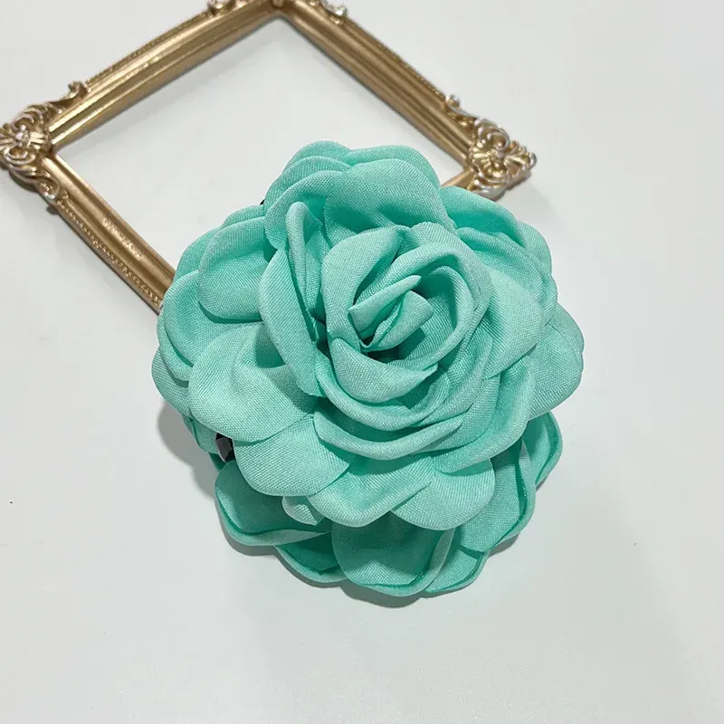 Pinces à cheveux en tissu à fleurs roses pour femmes et filles 23