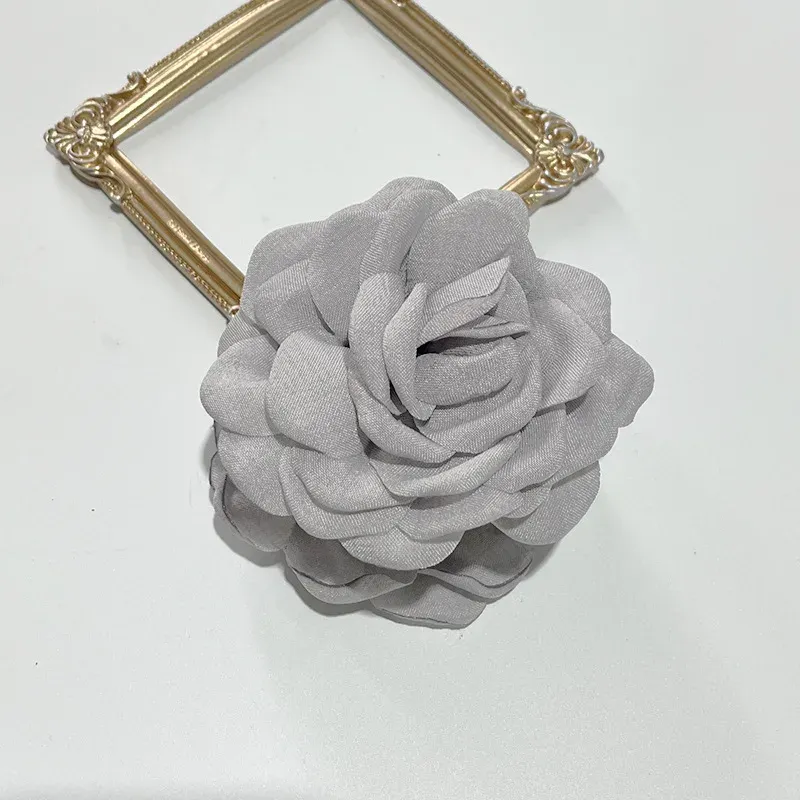 Pinces à cheveux en tissu à fleurs roses pour femmes et filles 21
