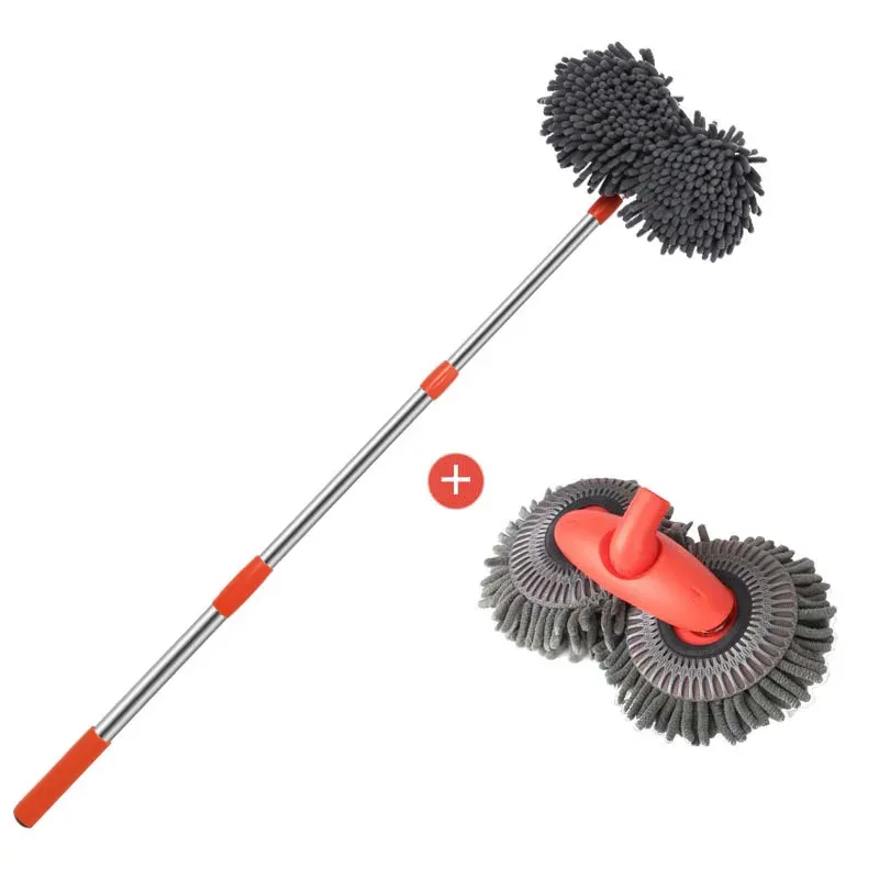 Vadrouille de lavage pour voiture en mousse à double tête et manche télescopique 3 sections 8