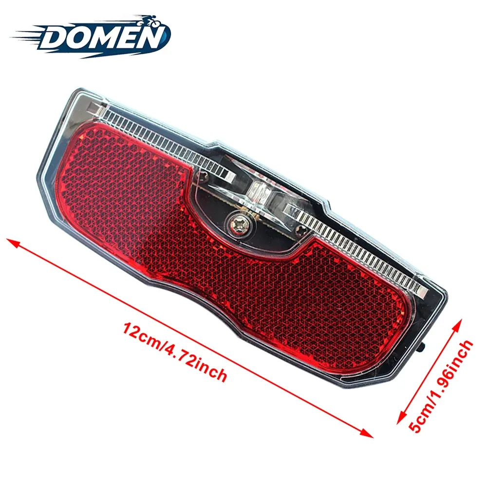 Feu arrière de vélo DOMEN à batterie pour porte-bagages, éclairage de sécurité pour VTT et vélo de route 4
