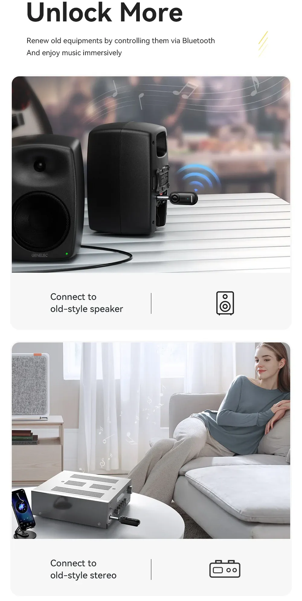Adaptateur Bluetooth Essager, détails visuels