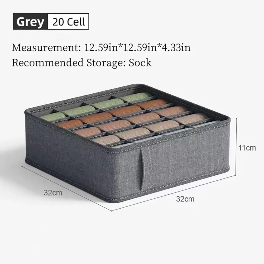 Organisateur de tiroir pliable en tissu pour sous-vêtements, chaussettes, cravates et ceintures 12