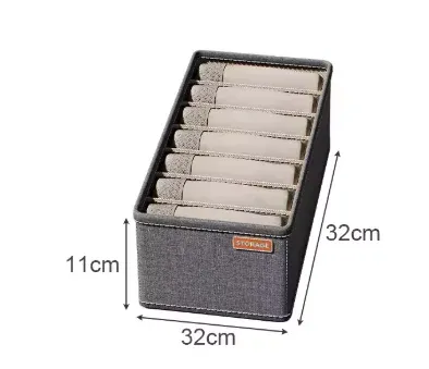 Organisateur de tiroir pliable en tissu pour sous-vêtements, chaussettes, cravates et ceintures 10