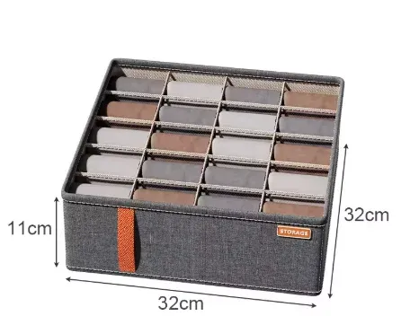 Organisateur de tiroir pliable en tissu pour sous-vêtements, chaussettes, cravates et ceintures 7