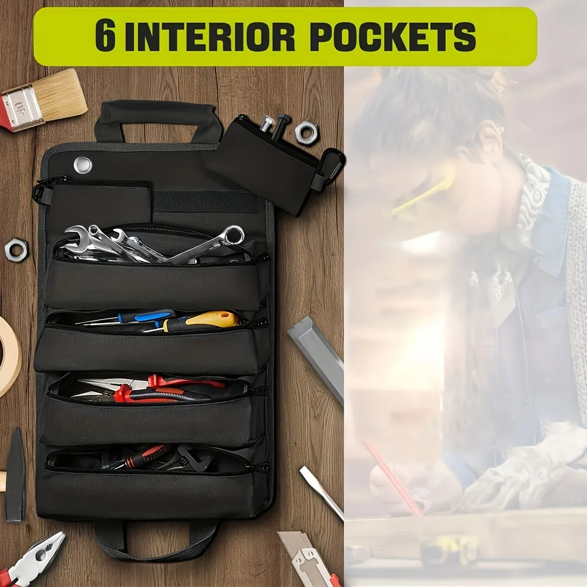 Sac à outils robuste en tissu Oxford