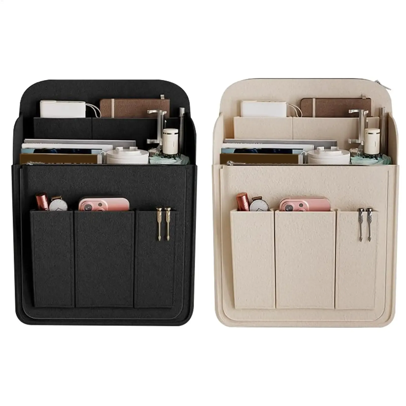 Organisateur de sac à dos, pochette de rangement portable à grande capacité, pochette multi-poches pour sac à dos, pochette de rangement pour cosmétiques et téléphone