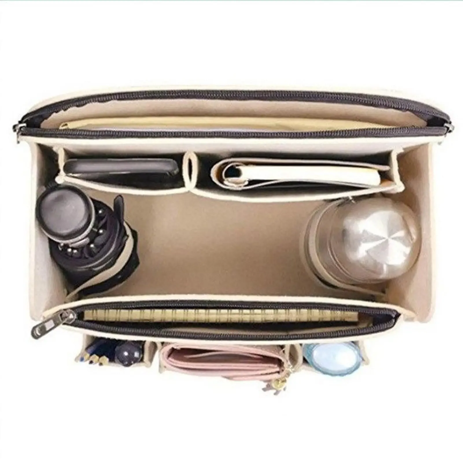 Organisateur de sac à dos, pochette de rangement portable à grande capacité, pochette multi-poches pour sac à dos, pochette de rangement pour cosmétiques et téléphone 3