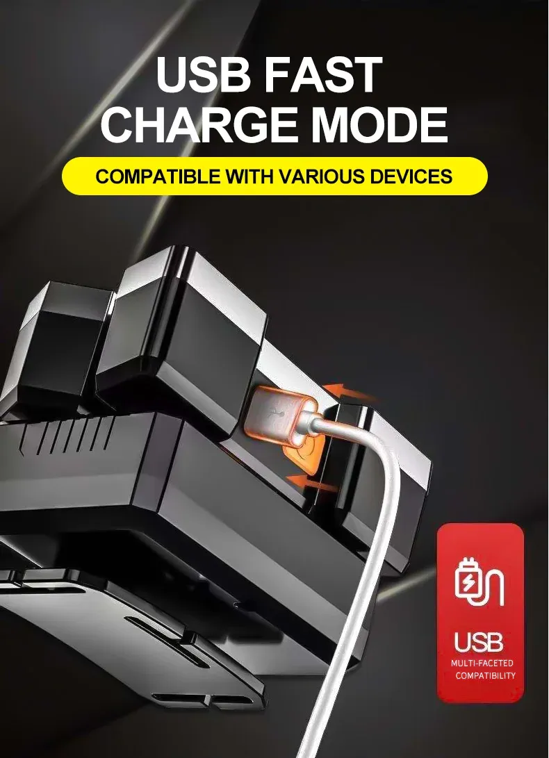 Lampe portable rechargeable, vue sous un autre angle