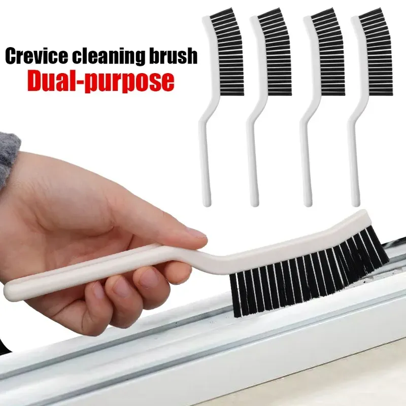 Brosse de nettoyage pour joints, à poils durs et long manche, pour portes, fenêtres, rails et sols, 1 à 2 pièces 2