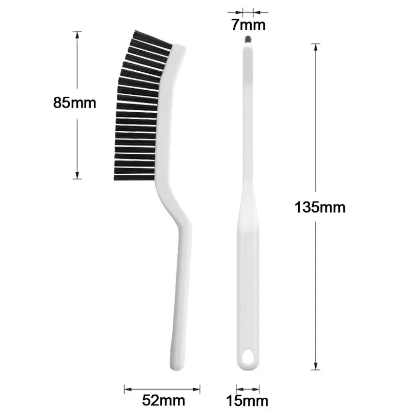 Brosse de nettoyage pour joints, à poils durs et long manche, pour portes, fenêtres, rails et sols, 1 à 2 pièces 6