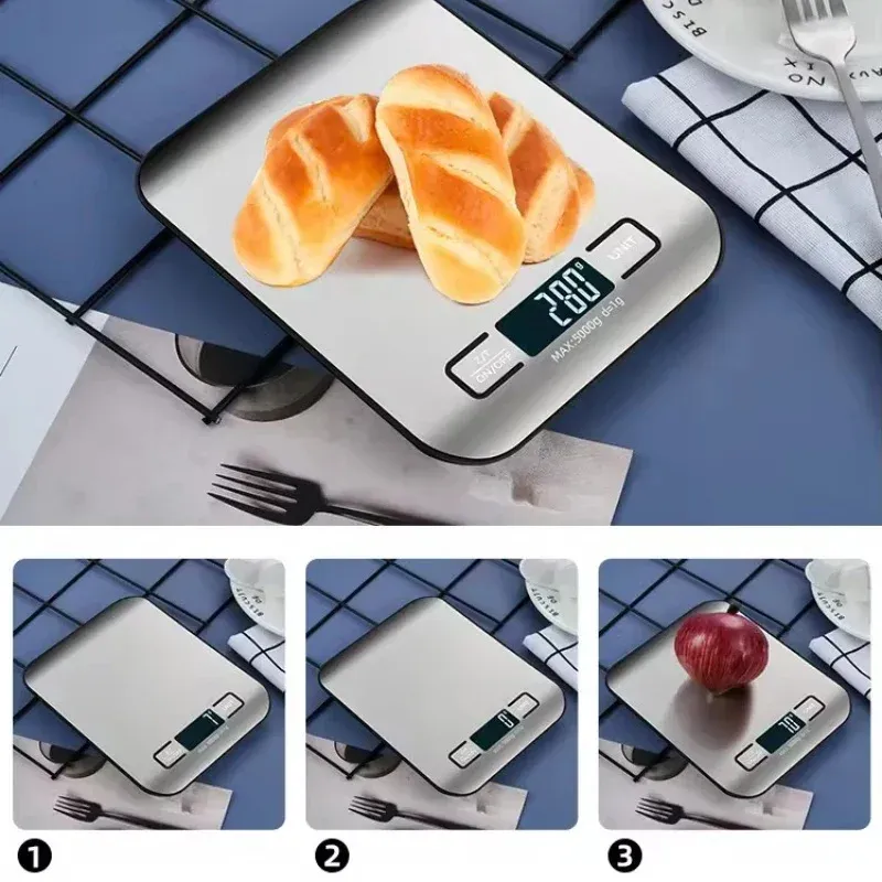 Balance de cuisine numérique, finition inox