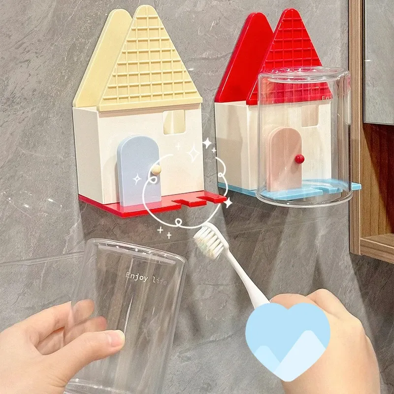 Support mural mignon pour brosses à dents, sans perçage, organisateur de salle de bain 3