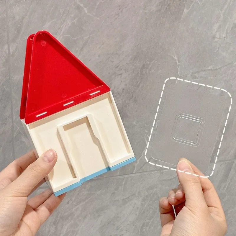 Support mural mignon pour brosses à dents, sans perçage, organisateur de salle de bain 5