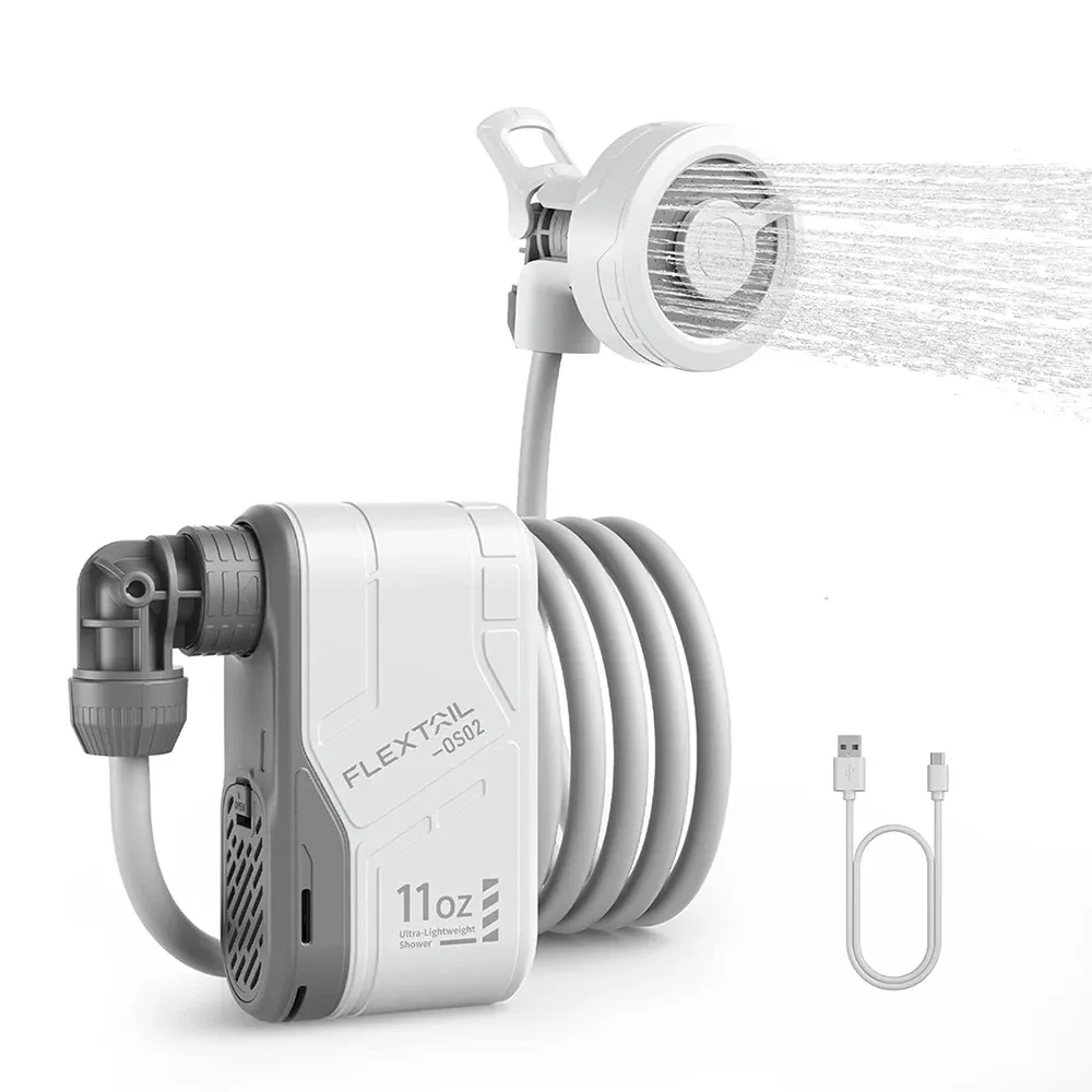 Douche de camping portable FLEXTAIL sans boîte, pompe de douche électrique, étanche IPX7 pour douche extérieure, lavage de voiture, lavage de vaisselle