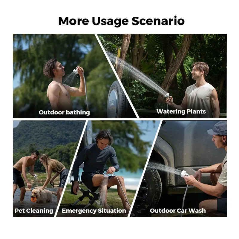 Douche de camping portable FLEXTAIL sans boîte, pompe de douche électrique, étanche IPX7 pour douche extérieure, lavage de voiture, lavage de vaisselle 6