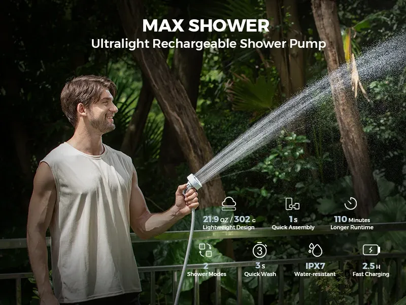Douche de camping portable FLEXTAIL, vue d'ensemble