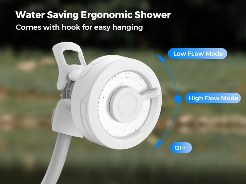 Douche de camping FLEXTAIL, utilisation au camping