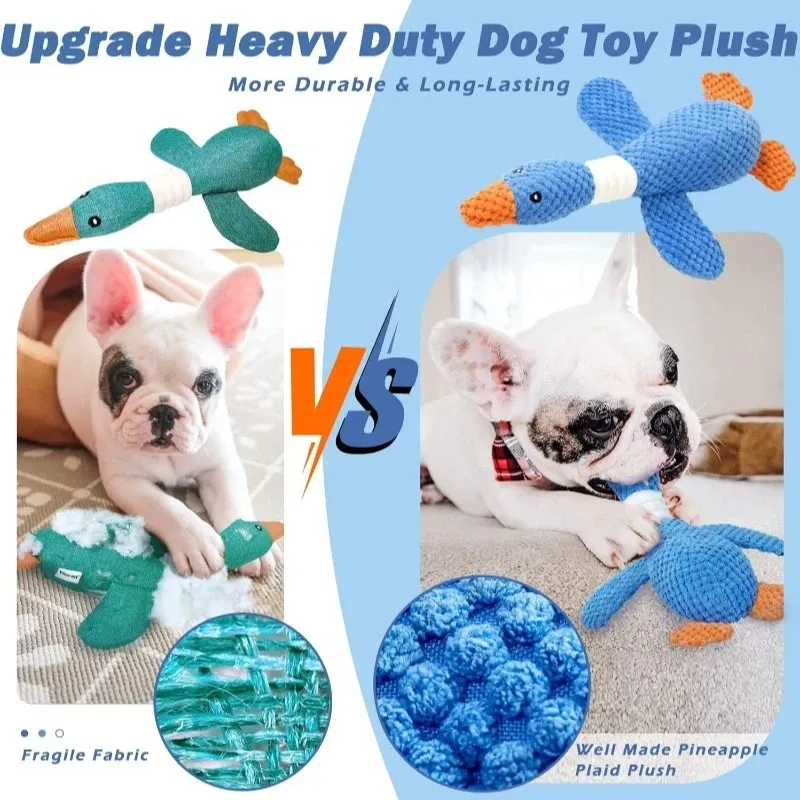 Jouet interactif en peluche à mâcher et couinant pour chats et chiens 3