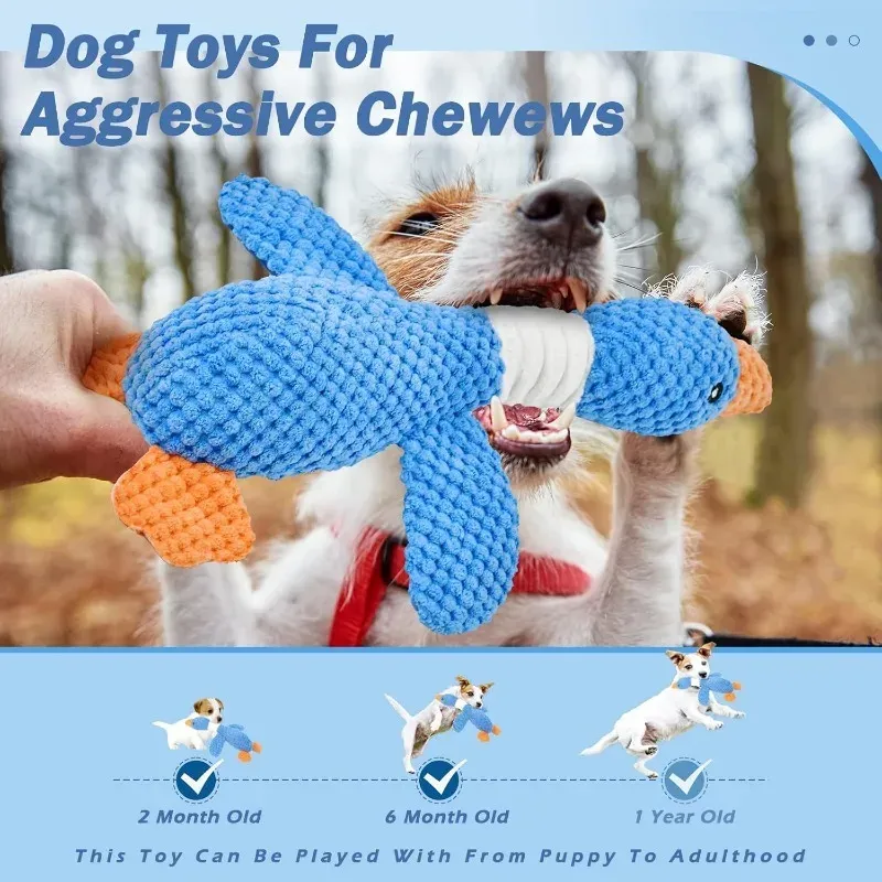 Jouet interactif en peluche à mâcher et couinant pour chats et chiens 4
