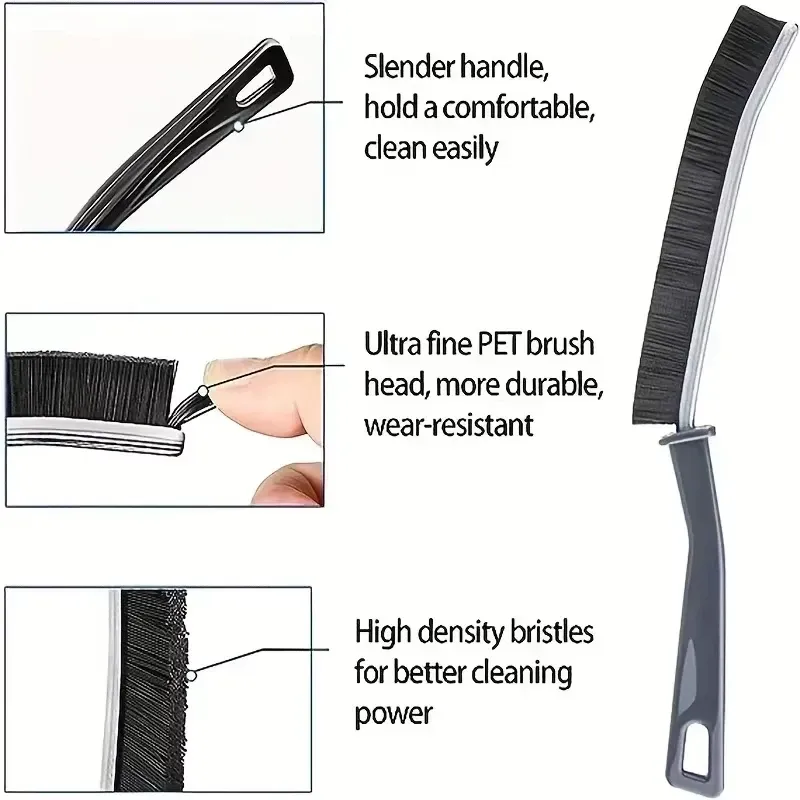 Brosse de nettoyage à poils durs pour vitres, joints de carrelage et interstices 3