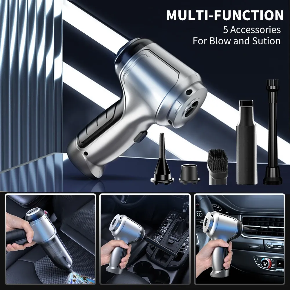 Aspirateur de voiture sans fil portable, forte aspiration 15000 Pa, usage domestique et automobile 2