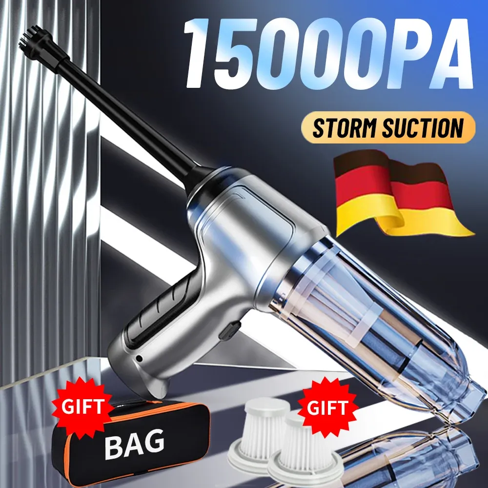 Aspirateur de voiture sans fil portable, forte aspiration 15000 Pa, usage domestique et automobile - Image 1