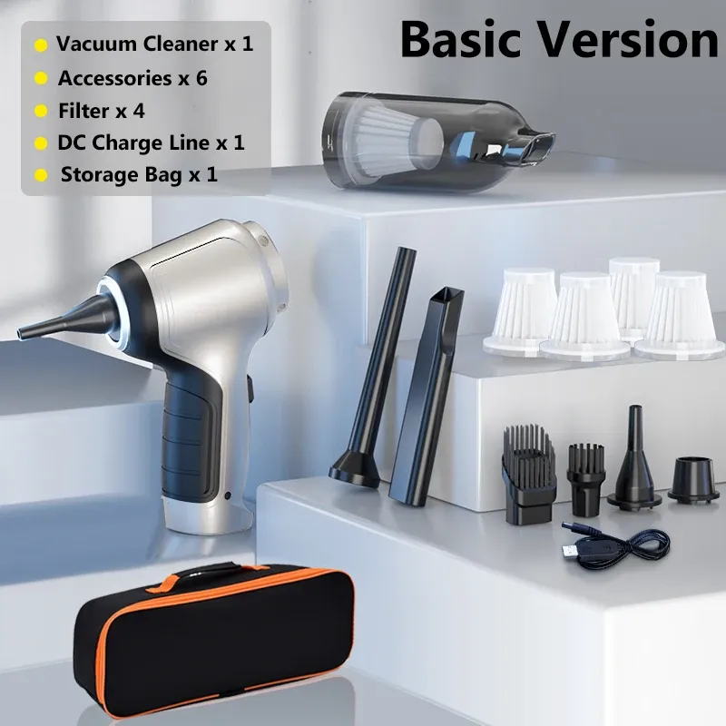 Aspirateur de voiture sans fil portable, forte aspiration 15000 Pa, usage domestique et automobile 8