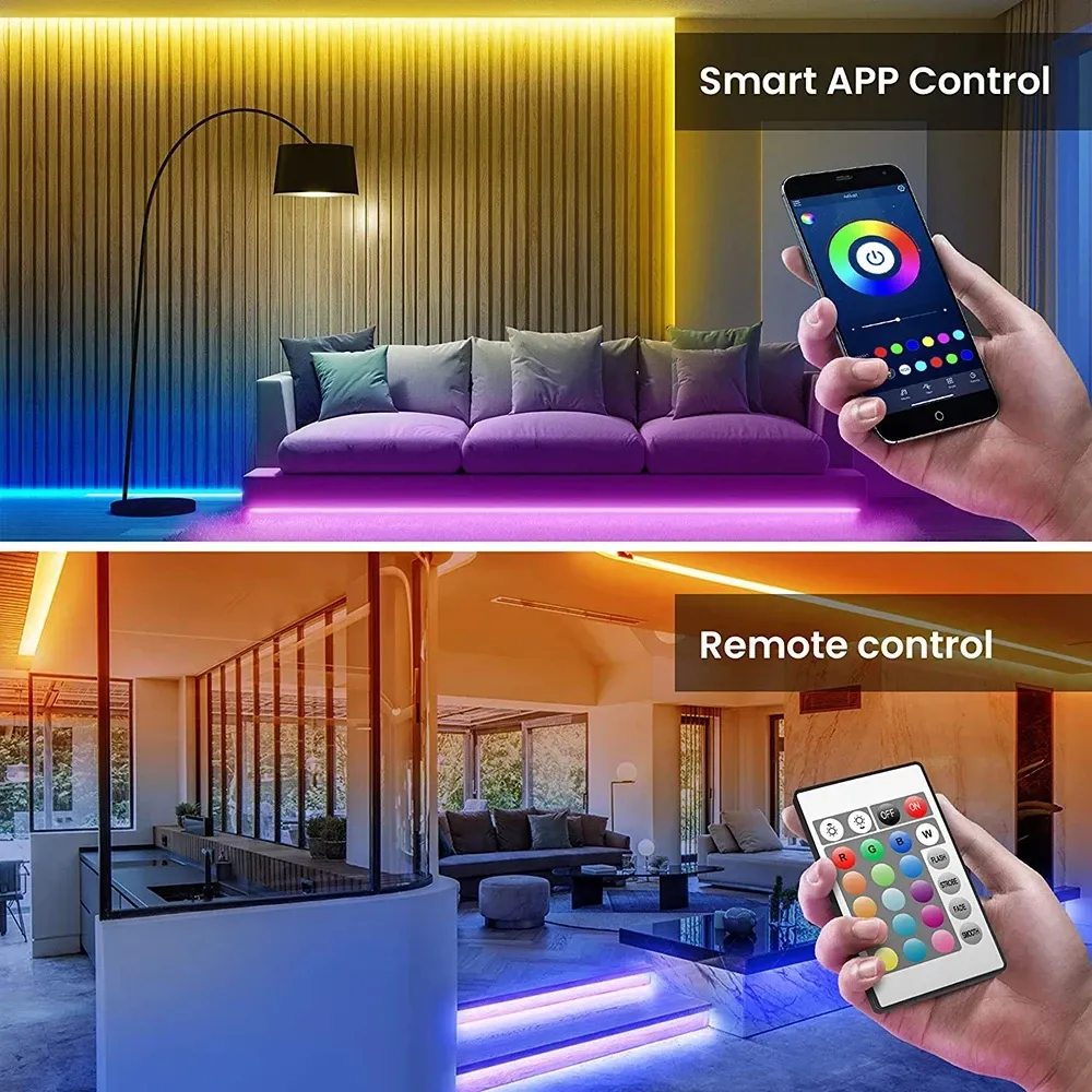 Bande lumineuse LED RGB connectée en ambiance