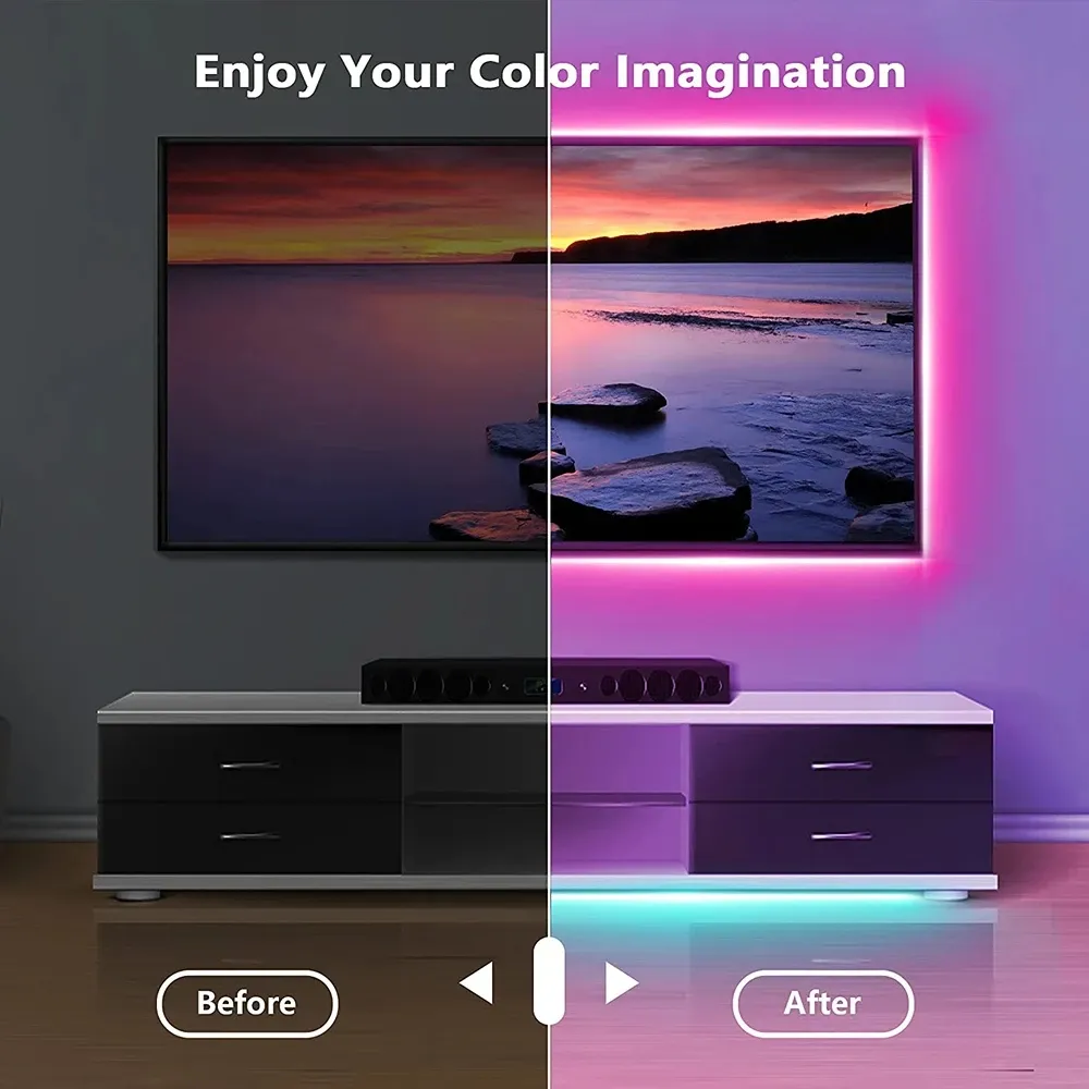 Effet lumineux coloré sur une surface