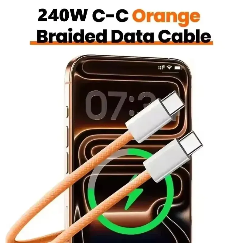 Lot de 3 câbles USB-C vers USB-C 240 W pour charge rapide, compatibles iPhone 15, 16 et 17, Samsung, Huawei et Xiaomi 2