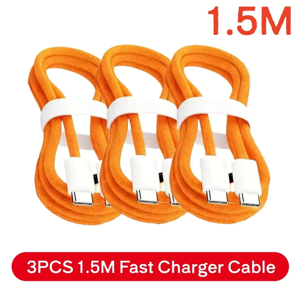 Lot de 3 câbles USB-C vers USB-C 240 W pour charge rapide, compatibles iPhone 15, 16 et 17, Samsung, Huawei et Xiaomi 7