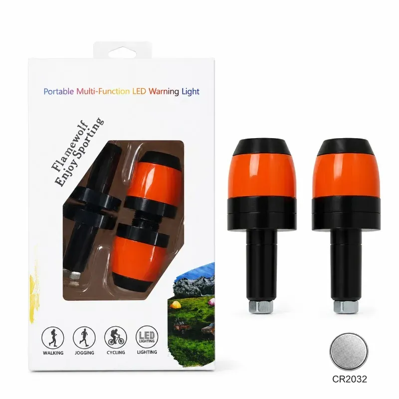 2 pièces - Clignotants LED intelligents pour guidon de vélo, étanches, pour VTT, lampe d'avertissement pour extrémité de guidon, rechargeables par USB, pour la nuit 8